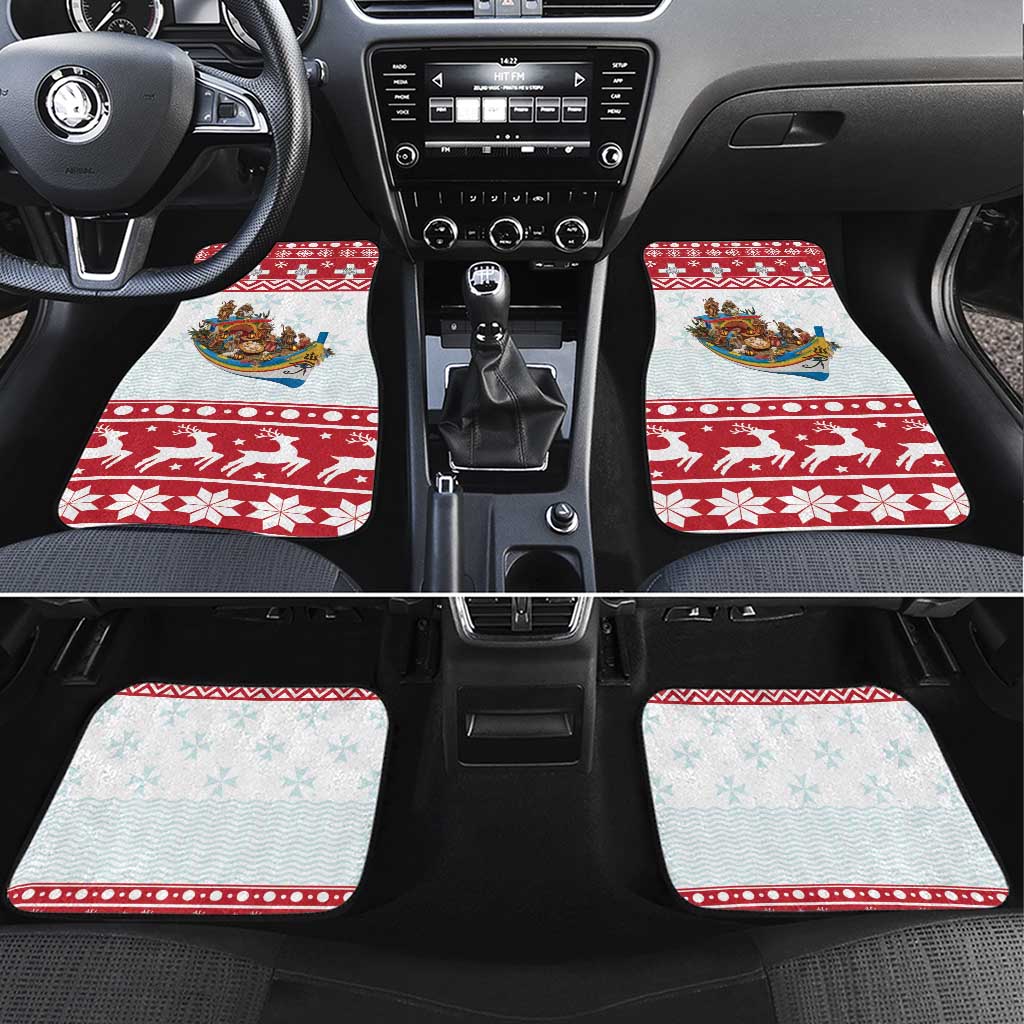 Malta Christmas Car Mats Presepju Nativity Scene on Luzzu Boat - Wonder Print Shop
