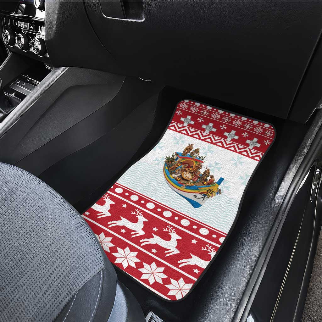 Malta Christmas Car Mats Presepju Nativity Scene on Luzzu Boat - Wonder Print Shop