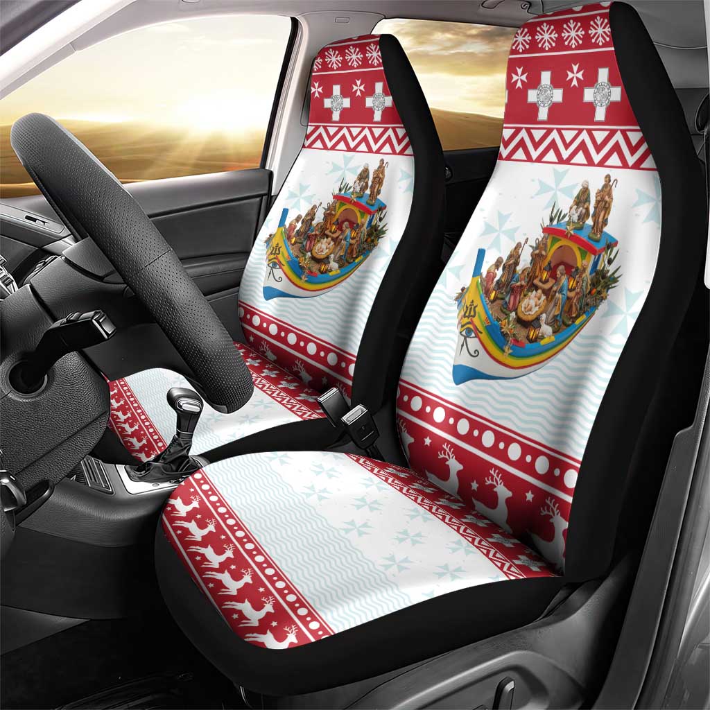Malta Christmas Car Seat Cover Presepju Nativity Scene on Luzzu Boat - Wonder Print Shop