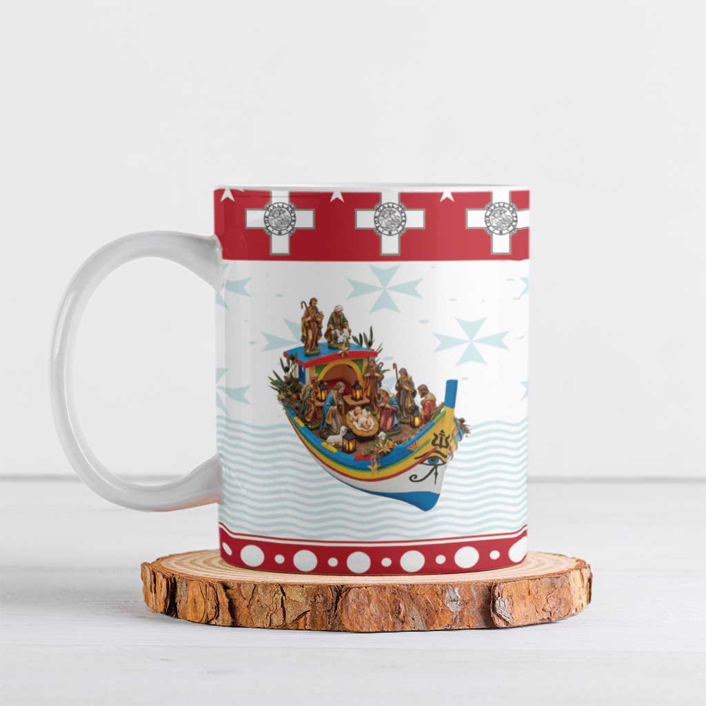 Malta Christmas Ceramic Mug Presepju Nativity Scene on Luzzu Boat - Wonder Print Shop