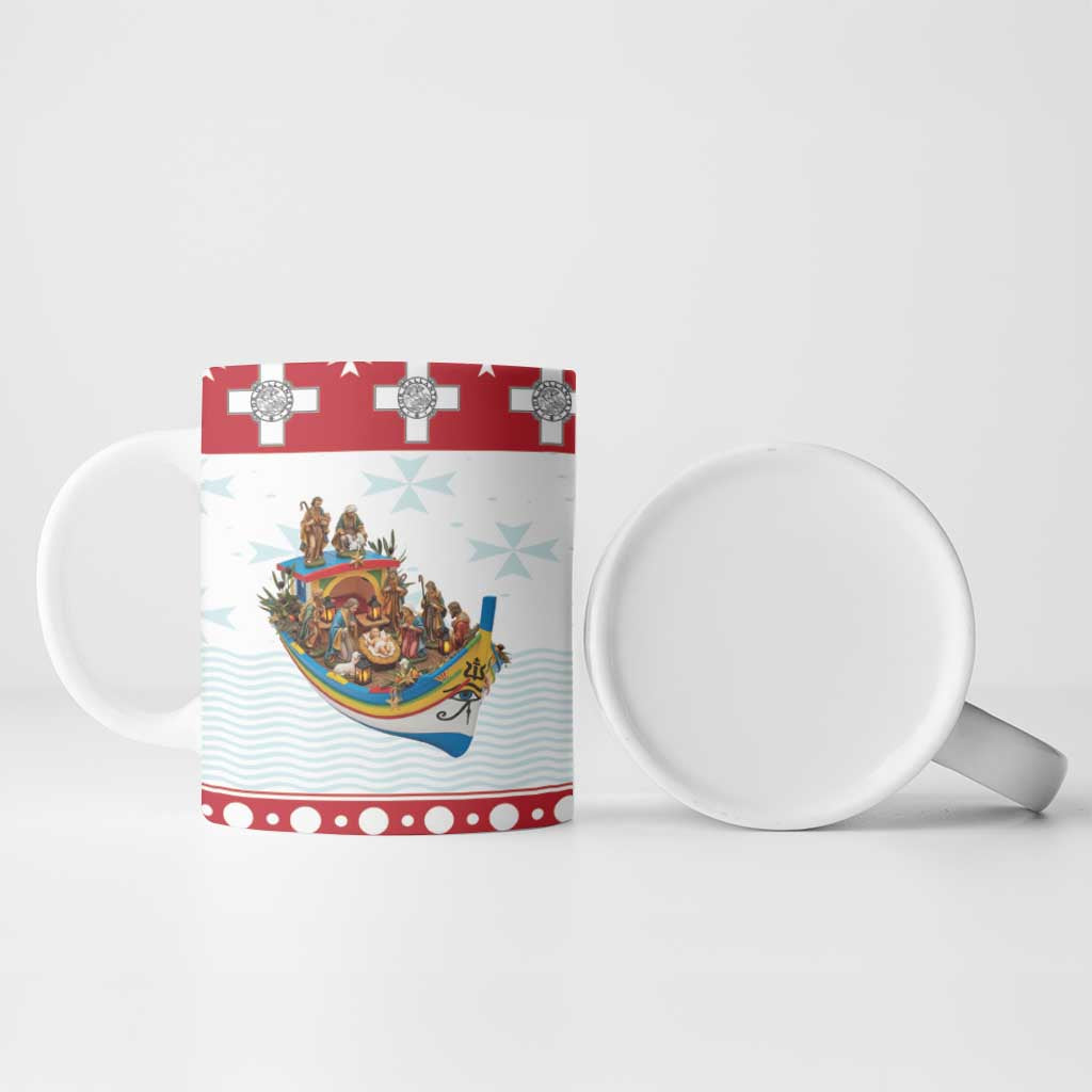 Malta Christmas Ceramic Mug Presepju Nativity Scene on Luzzu Boat - Wonder Print Shop
