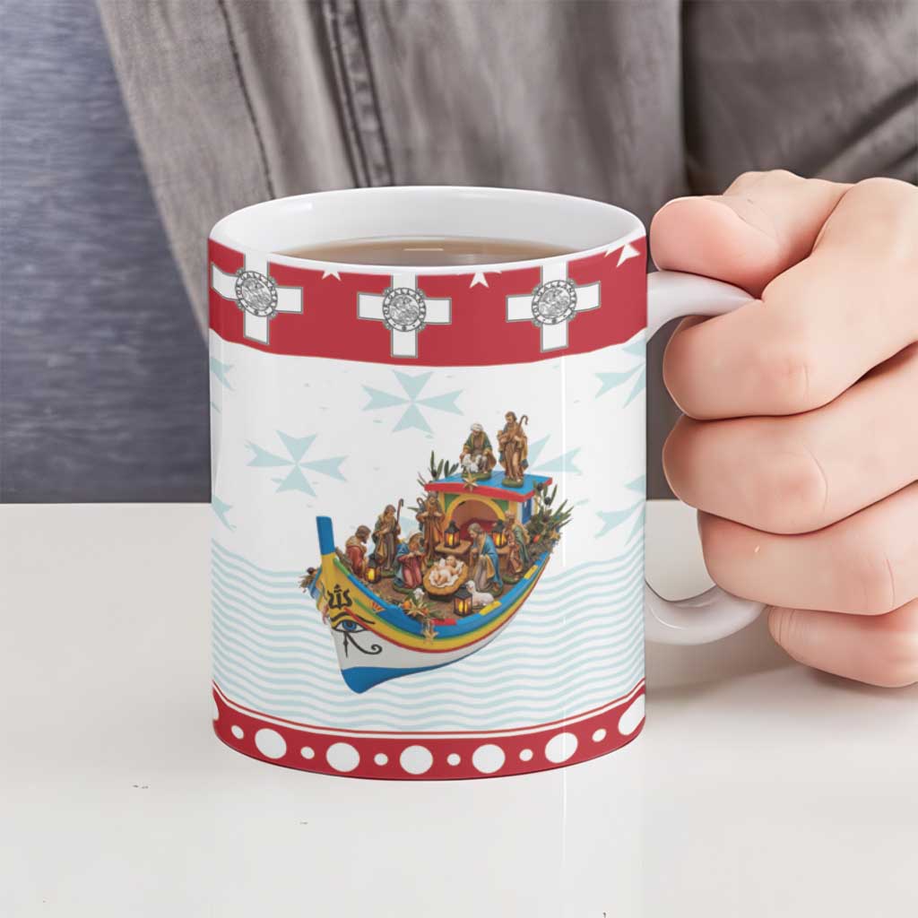 Malta Christmas Ceramic Mug Presepju Nativity Scene on Luzzu Boat - Wonder Print Shop