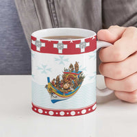 Malta Christmas Ceramic Mug Presepju Nativity Scene on Luzzu Boat - Wonder Print Shop