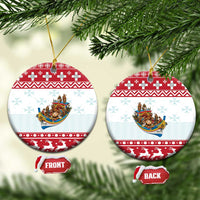 Malta Christmas Ceramic Ornament Presepju Nativity Scene on Luzzu Boat - Wonder Print Shop