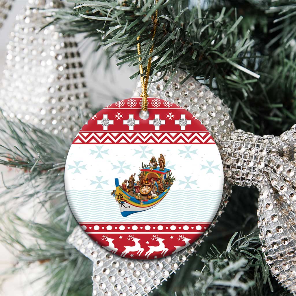 Malta Christmas Ceramic Ornament Presepju Nativity Scene on Luzzu Boat - Wonder Print Shop