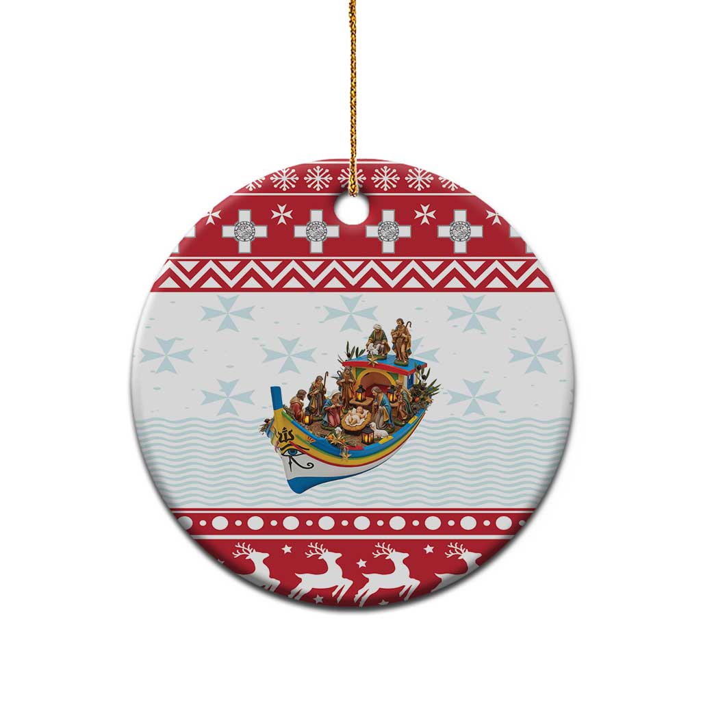 Malta Christmas Ceramic Ornament Presepju Nativity Scene on Luzzu Boat - Wonder Print Shop