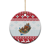 Malta Christmas Ceramic Ornament Presepju Nativity Scene on Luzzu Boat - Wonder Print Shop