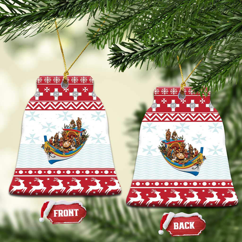 Malta Christmas Ceramic Ornament Presepju Nativity Scene on Luzzu Boat - Wonder Print Shop