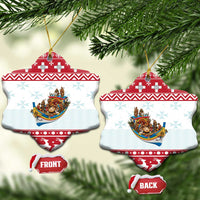 Malta Christmas Ceramic Ornament Presepju Nativity Scene on Luzzu Boat - Wonder Print Shop