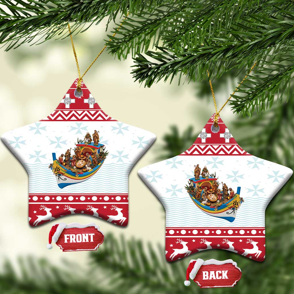 Malta Christmas Ceramic Ornament Presepju Nativity Scene on Luzzu Boat - Wonder Print Shop