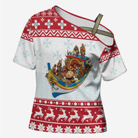 Malta Christmas Cross Shoulder Shirt Presepju Nativity Scene on Luzzu Boat - Wonder Print Shop
