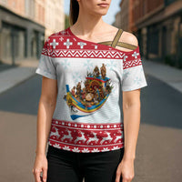 Malta Christmas Cross Shoulder Shirt Presepju Nativity Scene on Luzzu Boat - Wonder Print Shop
