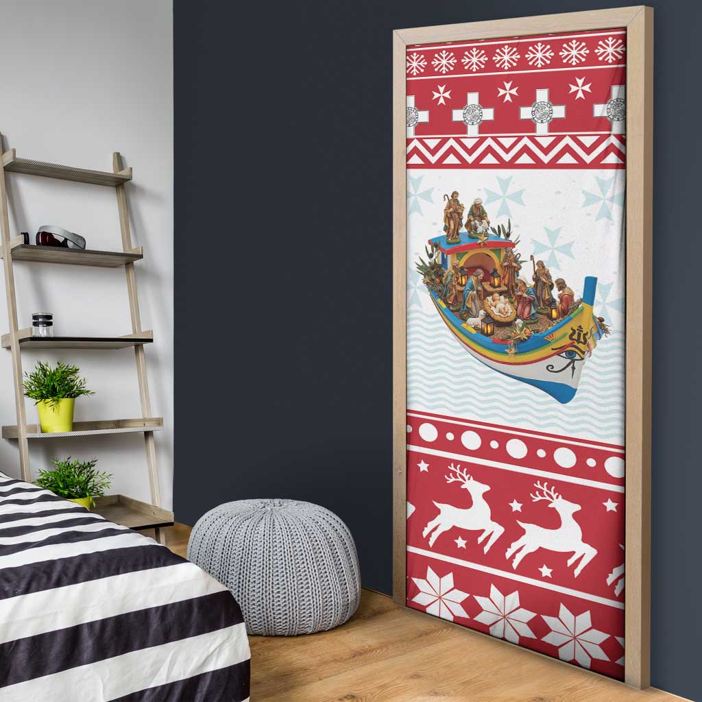Malta Christmas Door Cover Presepju Nativity Scene on Luzzu Boat - Wonder Print Shop