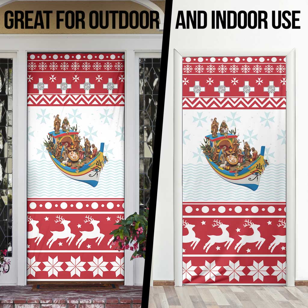 Malta Christmas Door Cover Presepju Nativity Scene on Luzzu Boat - Wonder Print Shop