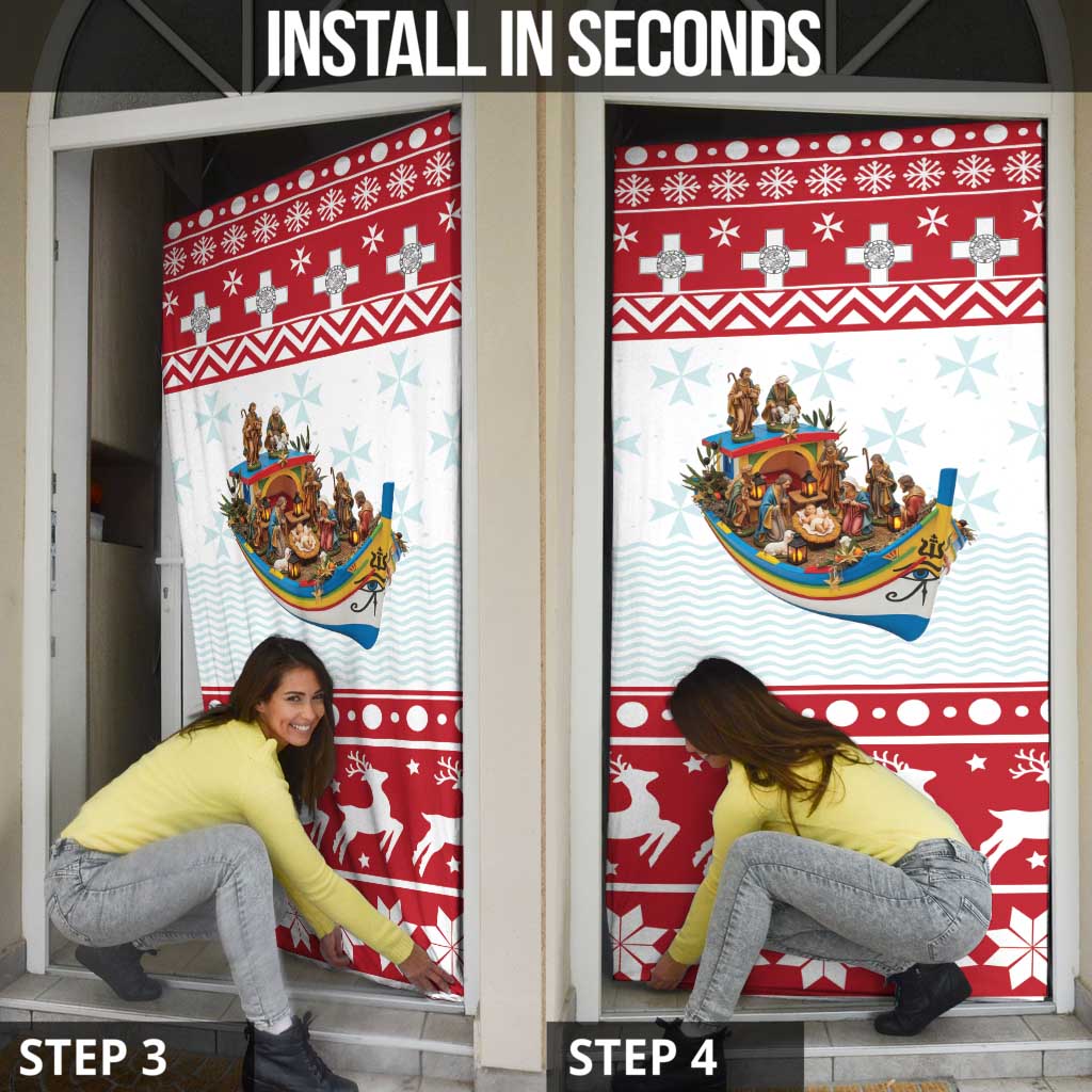 Malta Christmas Door Cover Presepju Nativity Scene on Luzzu Boat - Wonder Print Shop