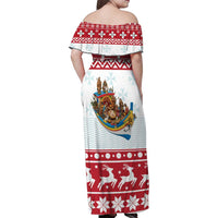 Malta Christmas Family Matching Off Shoulder Maxi Dress and Hawaiian Shirt Presepju Nativity Scene on Luzzu Boat - Wonder Print Shop