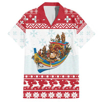 Malta Christmas Family Matching Short Sleeve Bodycon Dress and Hawaiian Shirt Presepju Nativity Scene on Luzzu Boat - Wonder Print Shop