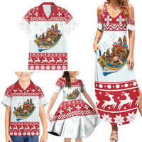 Malta Christmas Family Matching Summer Maxi Dress and Hawaiian Shirt Presepju Nativity Scene on Luzzu Boat - Wonder Print Shop