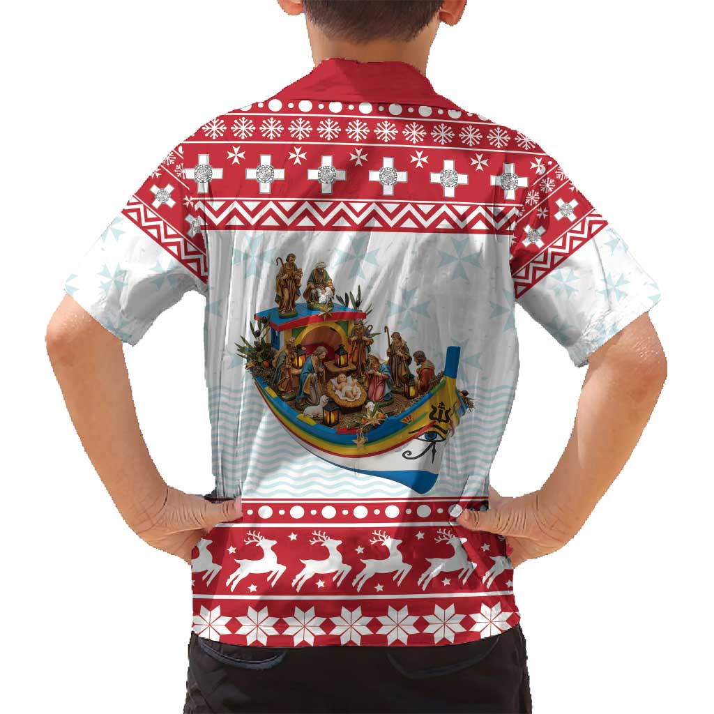 Malta Christmas Family Matching Tank Maxi Dress and Hawaiian Shirt Presepju Nativity Scene on Luzzu Boat - Wonder Print Shop