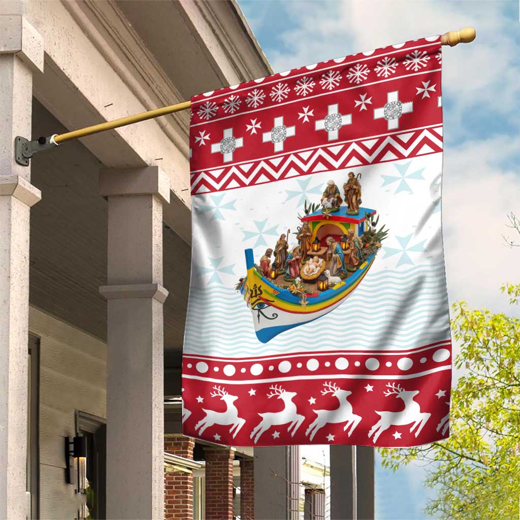 Malta Christmas Garden Flag Presepju Nativity Scene on Luzzu Boat - Wonder Print Shop