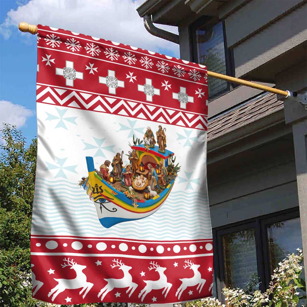 Malta Christmas Garden Flag Presepju Nativity Scene on Luzzu Boat - Wonder Print Shop