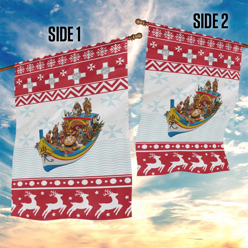 Malta Christmas Garden Flag Presepju Nativity Scene on Luzzu Boat - Wonder Print Shop