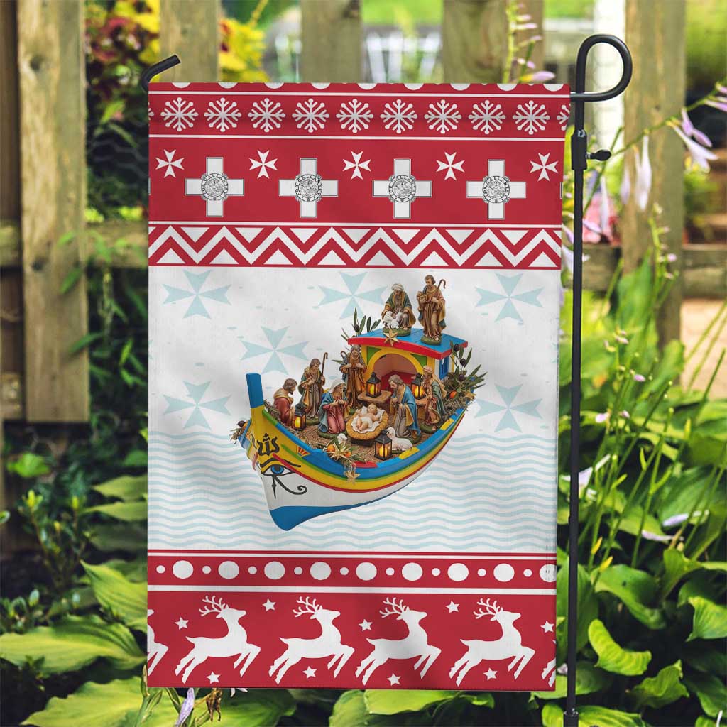 Malta Christmas Garden Flag Presepju Nativity Scene on Luzzu Boat - Wonder Print Shop