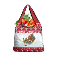 Malta Christmas Grocery Bag Presepju Nativity Scene on Luzzu Boat - Wonder Print Shop