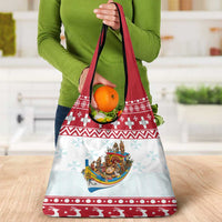 Malta Christmas Grocery Bag Presepju Nativity Scene on Luzzu Boat - Wonder Print Shop