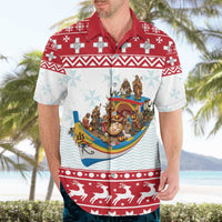 Malta Christmas Hawaiian Shirt Presepju Nativity Scene on Luzzu Boat - Wonder Print Shop