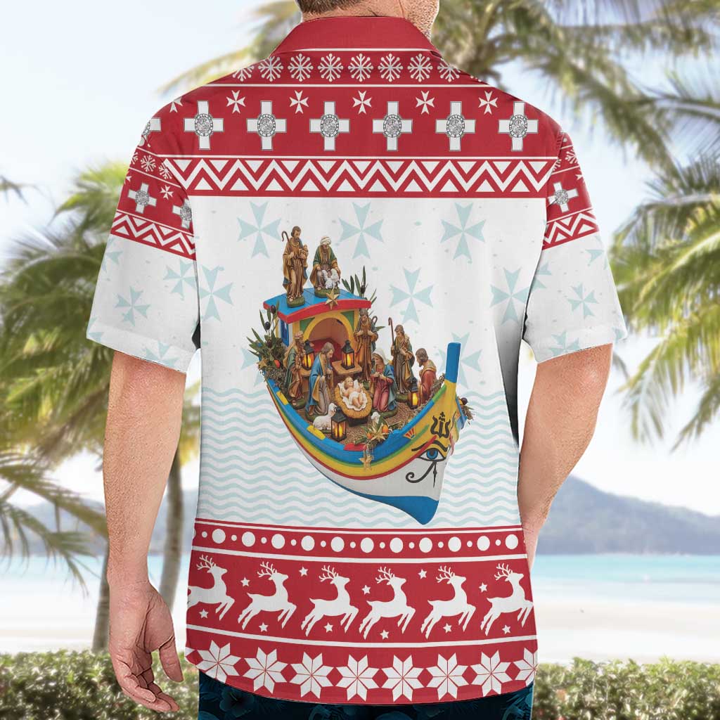 Malta Christmas Hawaiian Shirt Presepju Nativity Scene on Luzzu Boat - Wonder Print Shop
