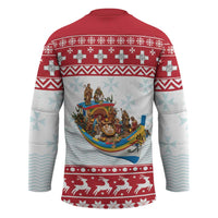 Malta Christmas Hockey Jersey Presepju Nativity Scene on Luzzu Boat - Wonder Print Shop