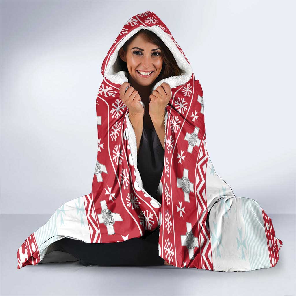 Malta Christmas Hooded Blanket Presepju Nativity Scene on Luzzu Boat - Wonder Print Shop