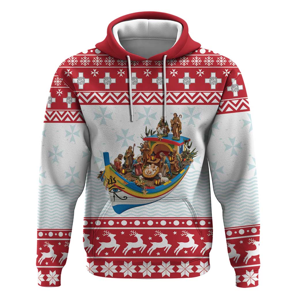 Malta Christmas Hoodie Presepju Nativity Scene on Luzzu Boat - Wonder Print Shop