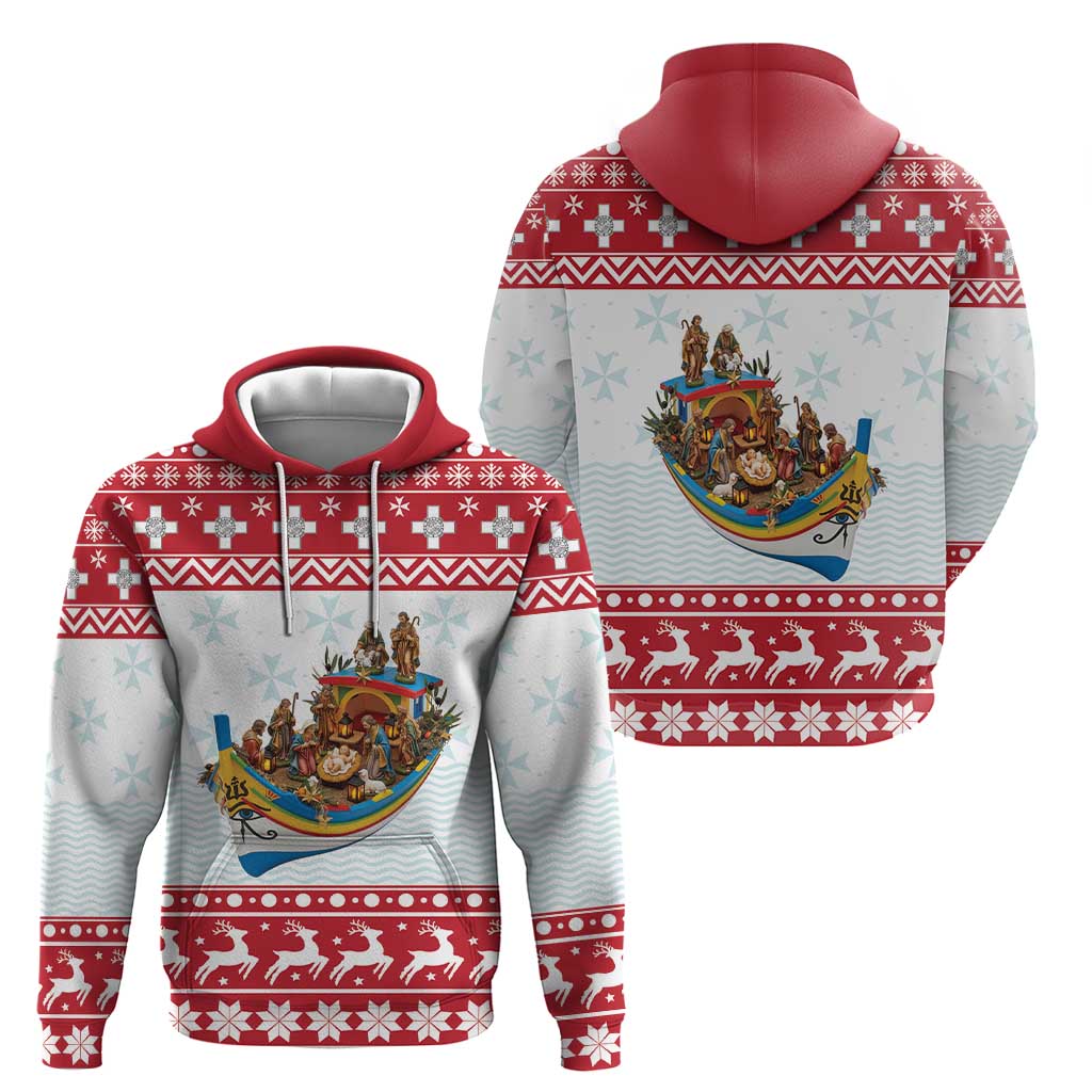 Malta Christmas Hoodie Presepju Nativity Scene on Luzzu Boat - Wonder Print Shop