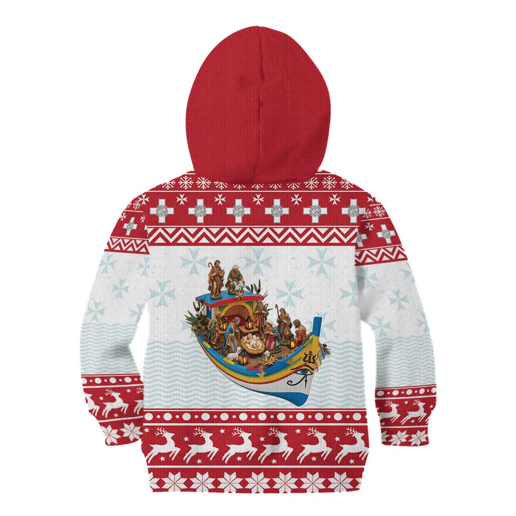Malta Christmas Kid Hoodie Presepju Nativity Scene on Luzzu Boat - Wonder Print Shop