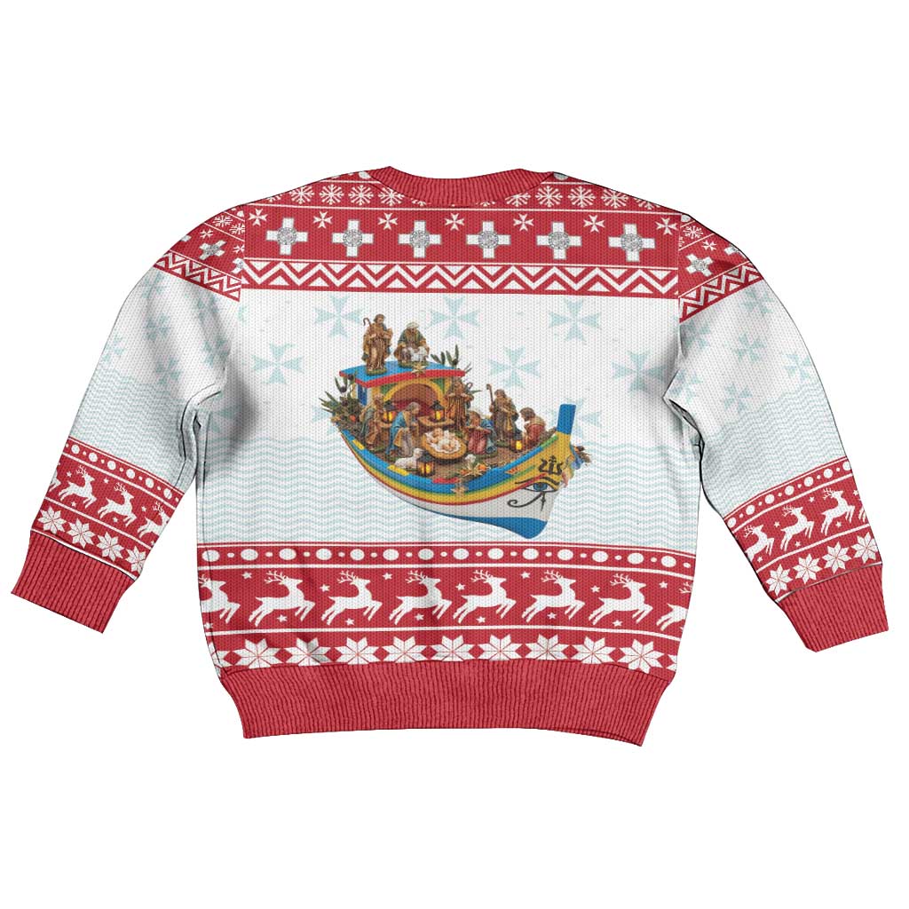 Malta Christmas Kid Ugly Christmas Sweater Presepju Nativity Scene on Luzzu Boat - Wonder Print Shop