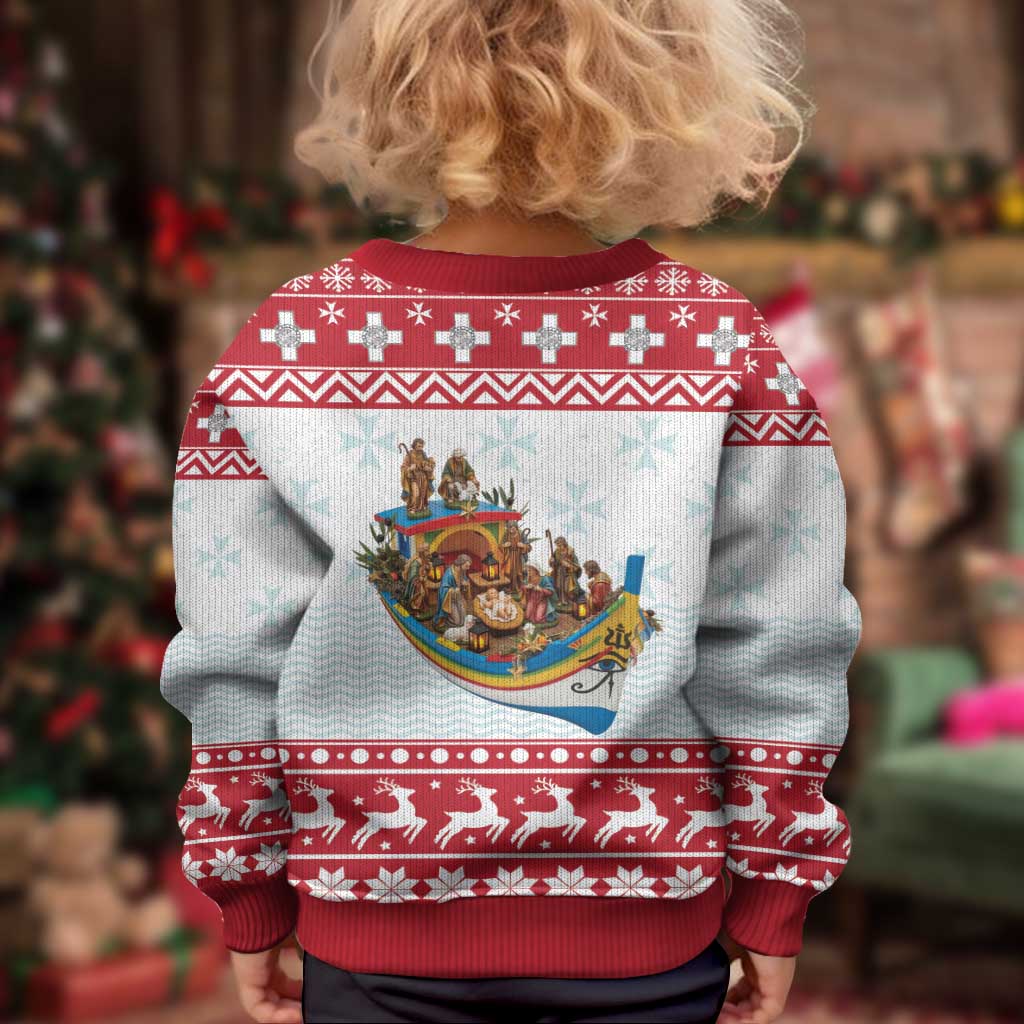 Malta Christmas Kid Ugly Christmas Sweater Presepju Nativity Scene on Luzzu Boat - Wonder Print Shop