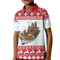 Malta Christmas Kid Polo Shirt Presepju Nativity Scene on Luzzu Boat - Wonder Print Shop