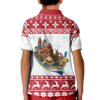 Malta Christmas Kid Polo Shirt Presepju Nativity Scene on Luzzu Boat - Wonder Print Shop