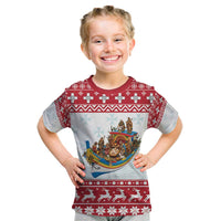 Malta Christmas Kid T Shirt Presepju Nativity Scene on Luzzu Boat - Wonder Print Shop