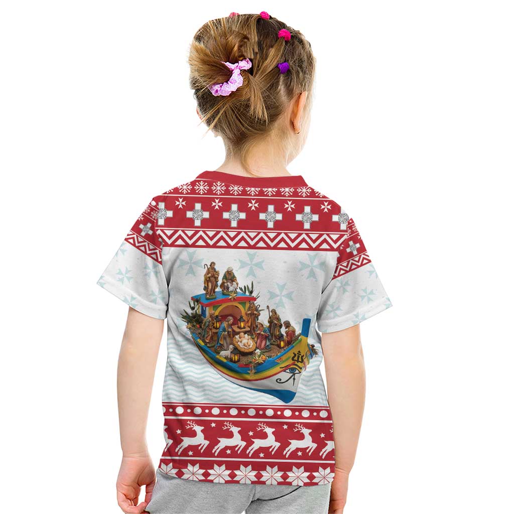 Malta Christmas Kid T Shirt Presepju Nativity Scene on Luzzu Boat - Wonder Print Shop