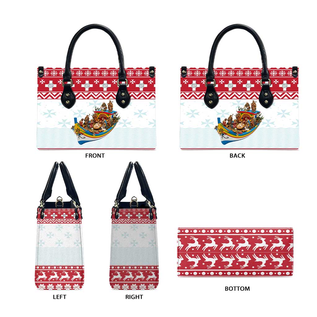 Malta Christmas Leather Bag Presepju Nativity Scene on Luzzu Boat - Wonder Print Shop