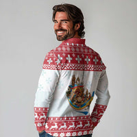 Malta Christmas Long Sleeve Polo Shirt Presepju Nativity Scene on Luzzu Boat - Wonder Print Shop