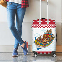 Malta Christmas Luggage Cover Presepju Nativity Scene on Luzzu Boat - Wonder Print Shop