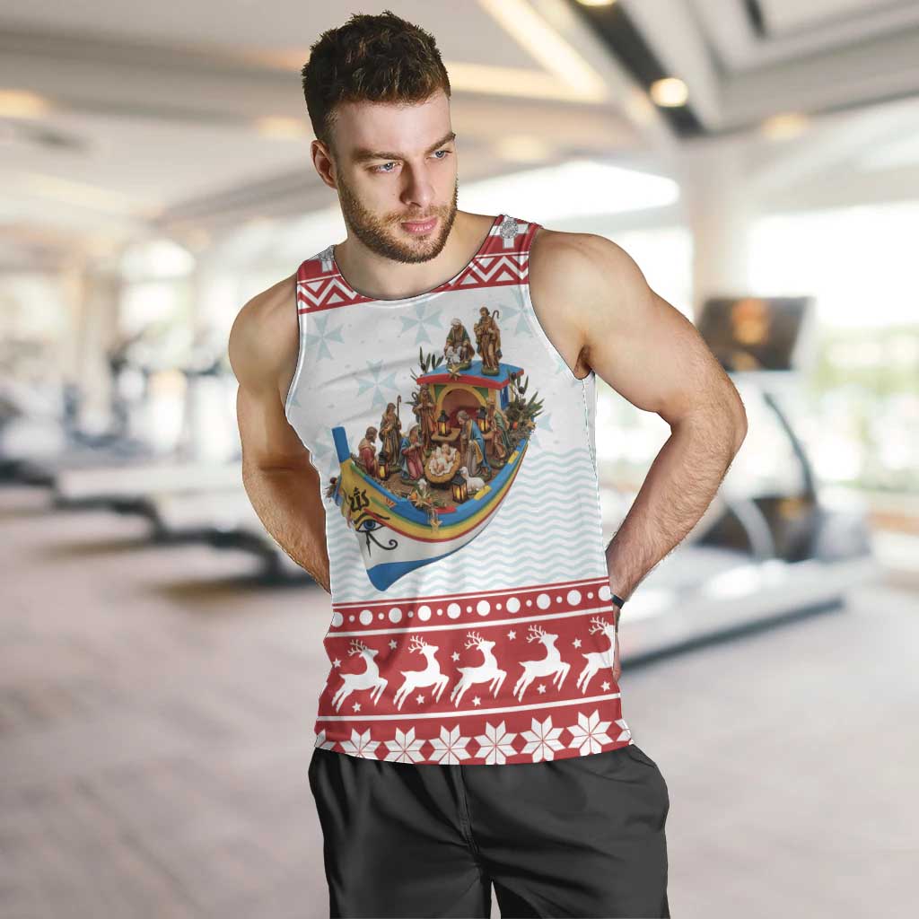 Malta Christmas Men Tank Top Presepju Nativity Scene on Luzzu Boat - Wonder Print Shop