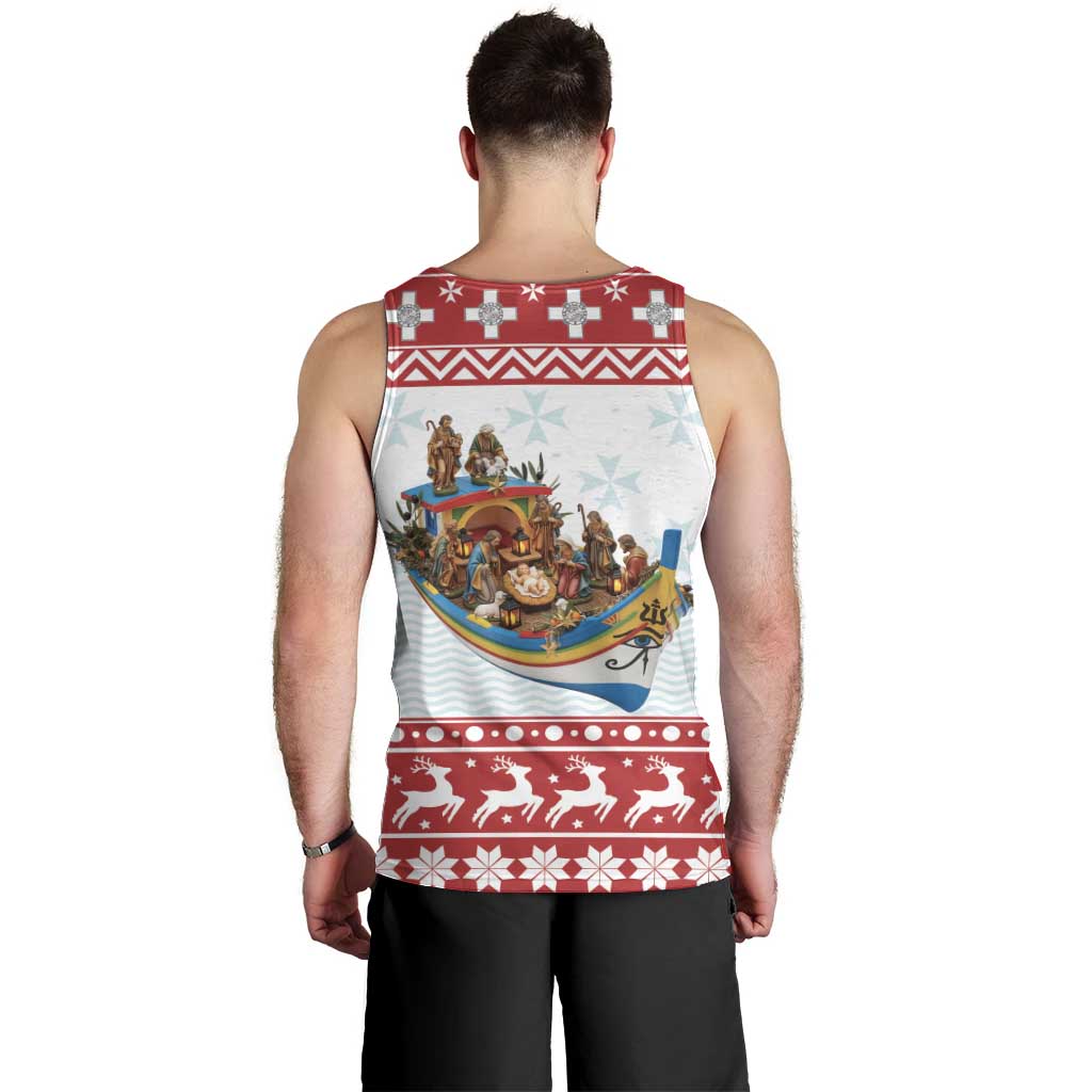 Malta Christmas Men Tank Top Presepju Nativity Scene on Luzzu Boat - Wonder Print Shop