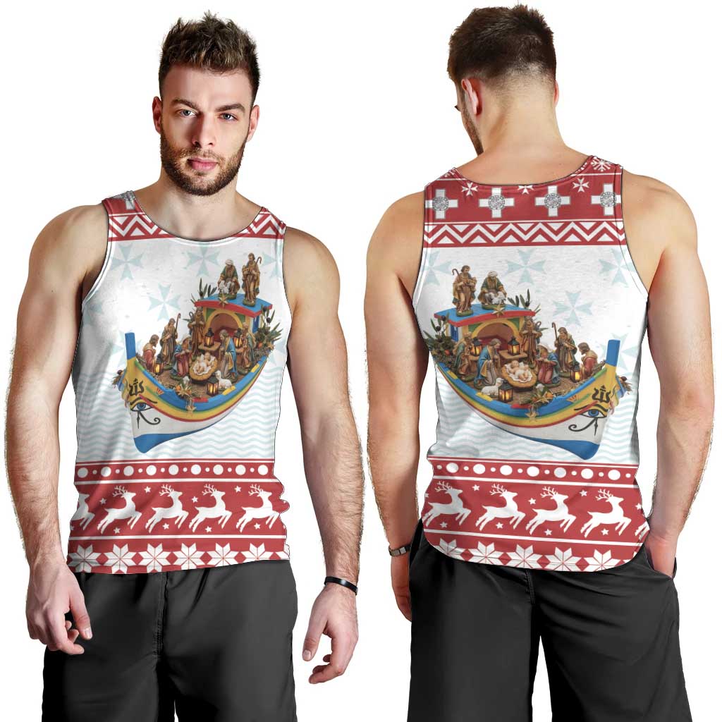 Malta Christmas Men Tank Top Presepju Nativity Scene on Luzzu Boat - Wonder Print Shop