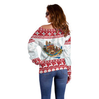 Malta Christmas Off Shoulder Sweater Presepju Nativity Scene on Luzzu Boat - Wonder Print Shop