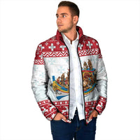 Malta Christmas Padded Jacket Presepju Nativity Scene on Luzzu Boat - Wonder Print Shop
